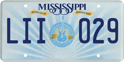 MS license plate LII029