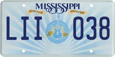 MS license plate LII038