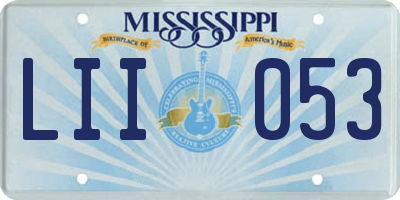 MS license plate LII053
