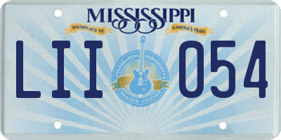 MS license plate LII054