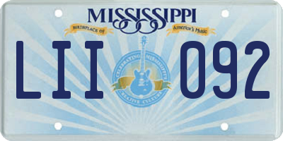 MS license plate LII092