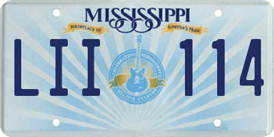 MS license plate LII114