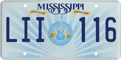MS license plate LII116