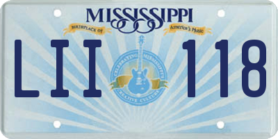MS license plate LII118