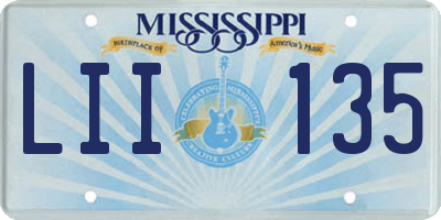 MS license plate LII135