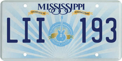 MS license plate LII193