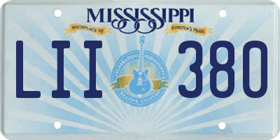 MS license plate LII380