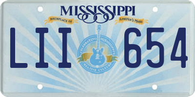 MS license plate LII654