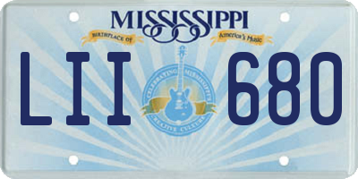 MS license plate LII680