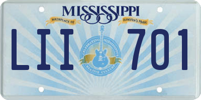 MS license plate LII701