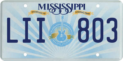 MS license plate LII803
