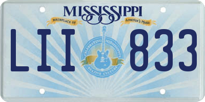 MS license plate LII833
