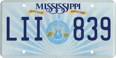 MS license plate LII839