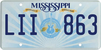 MS license plate LII863