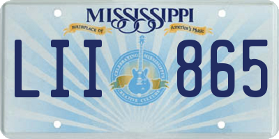 MS license plate LII865