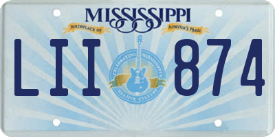 MS license plate LII874