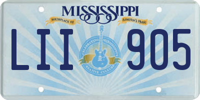 MS license plate LII905