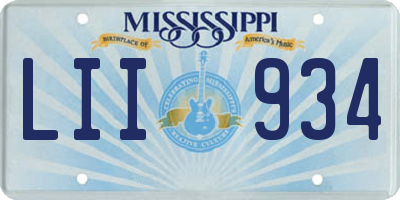 MS license plate LII934