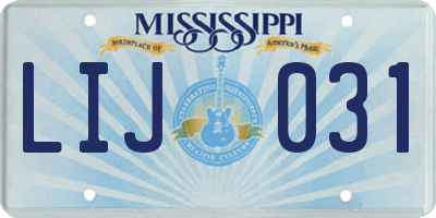 MS license plate LIJ031