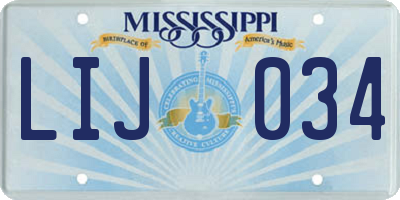 MS license plate LIJ034