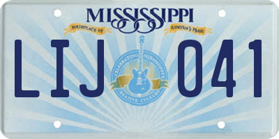 MS license plate LIJ041