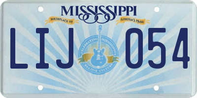 MS license plate LIJ054