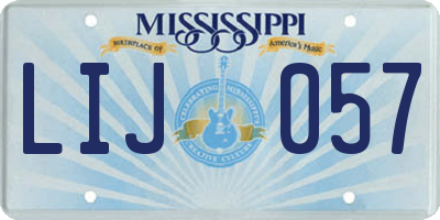 MS license plate LIJ057