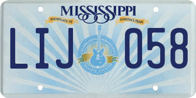MS license plate LIJ058