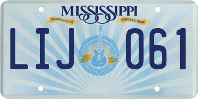 MS license plate LIJ061