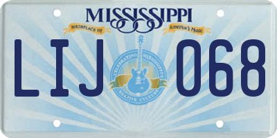 MS license plate LIJ068