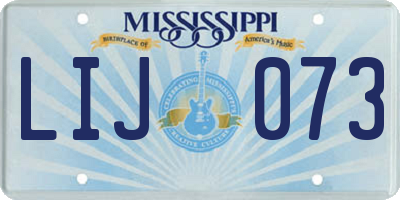 MS license plate LIJ073