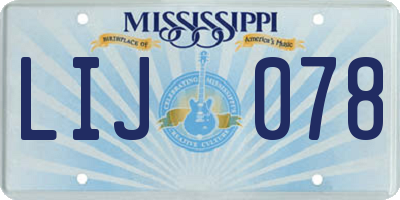 MS license plate LIJ078