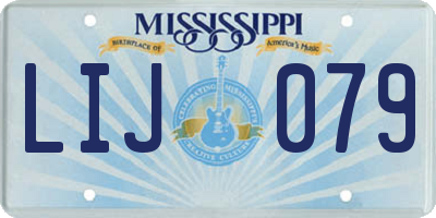 MS license plate LIJ079