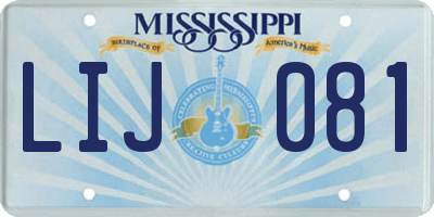 MS license plate LIJ081