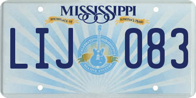 MS license plate LIJ083