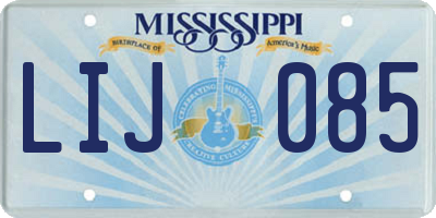 MS license plate LIJ085