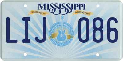MS license plate LIJ086