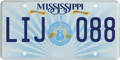 MS license plate LIJ088
