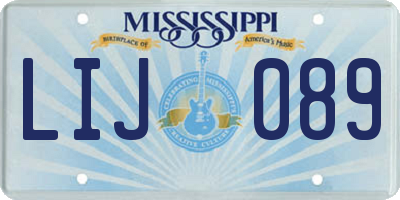 MS license plate LIJ089