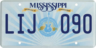 MS license plate LIJ090