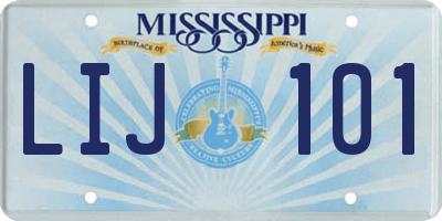 MS license plate LIJ101