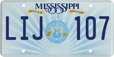 MS license plate LIJ107