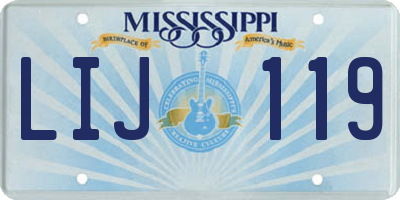 MS license plate LIJ119
