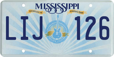 MS license plate LIJ126
