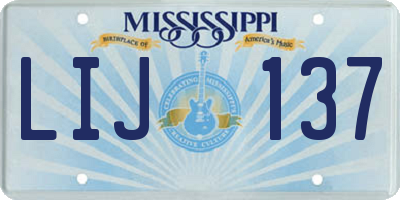 MS license plate LIJ137