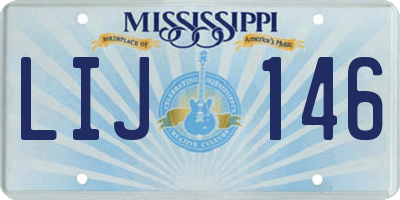 MS license plate LIJ146