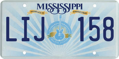 MS license plate LIJ158