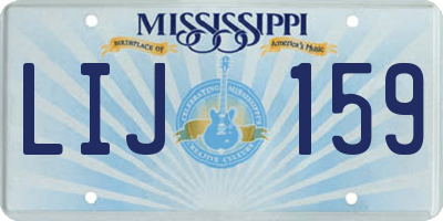 MS license plate LIJ159