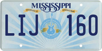 MS license plate LIJ160