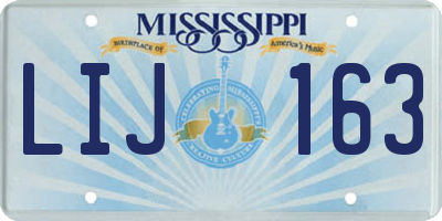 MS license plate LIJ163